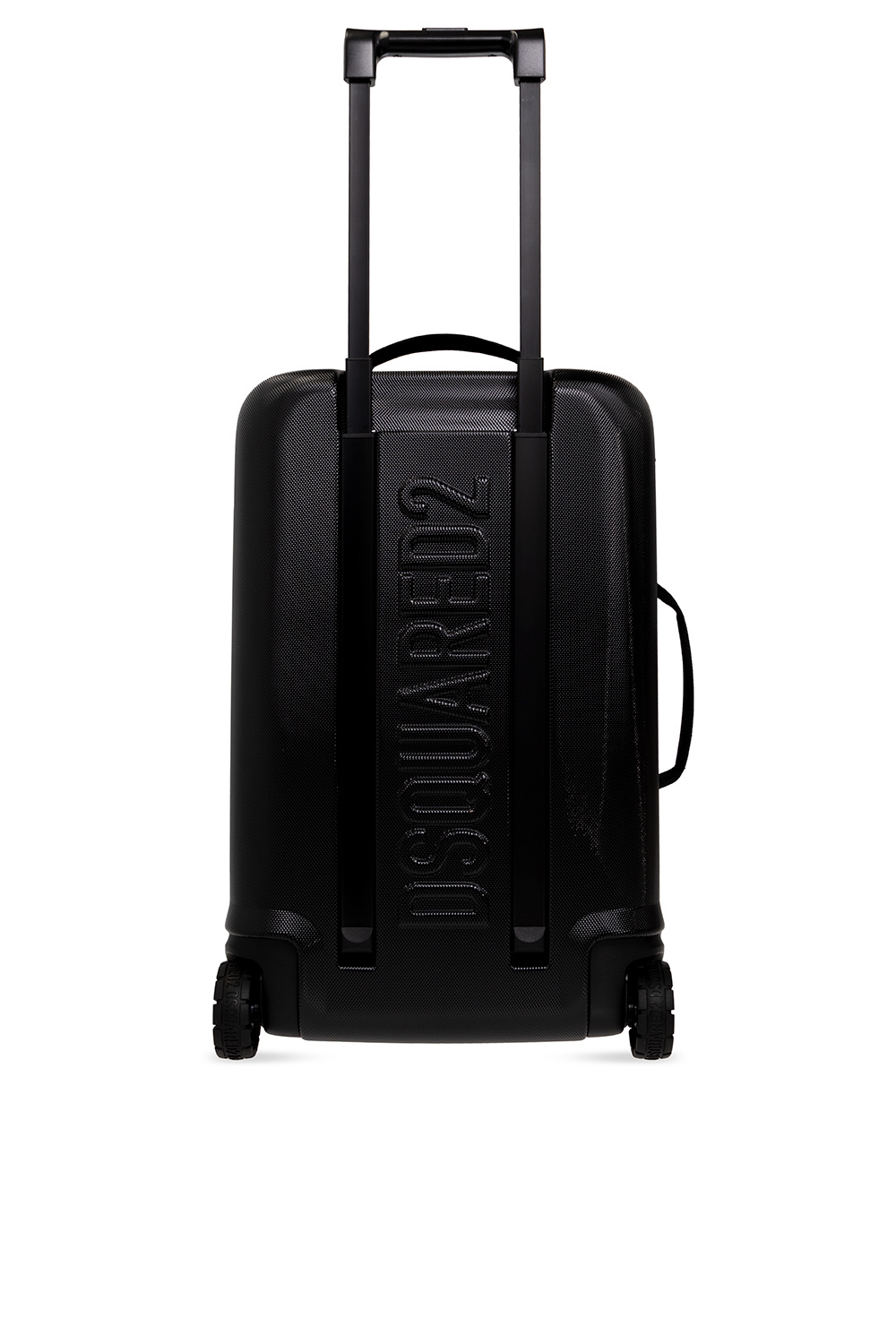 Paul Costelloe leather sleek backpack in black SchaferandweinerShops Singapore Black Suitcase with logo Dsquared2